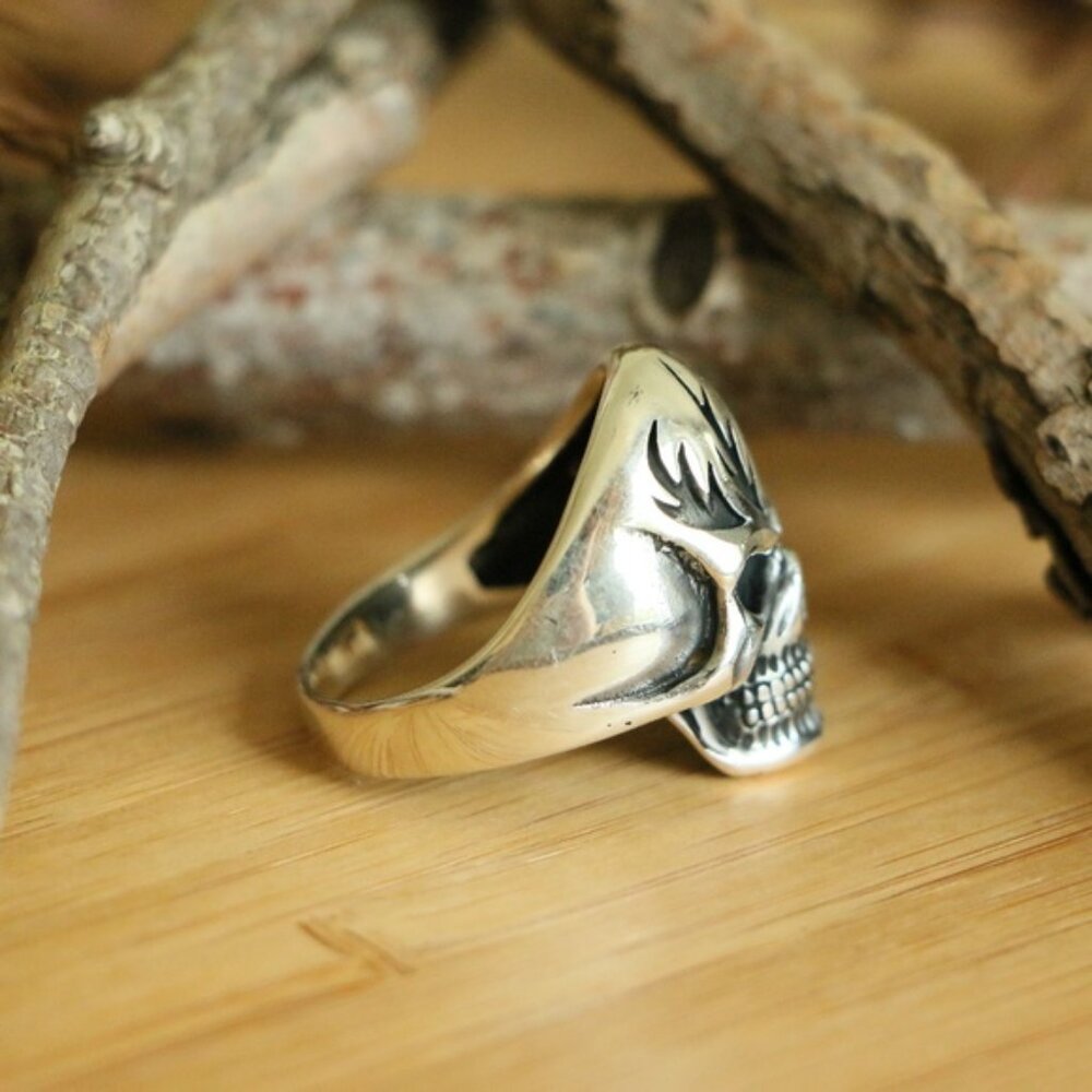 High Quality 925 Sterling Silver Skull Men's Ring - Picture 7 of 7